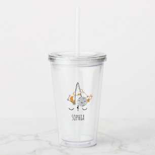 Copo De Acrílico Unicorn Lua e estrelas - Tumbler acrílico personal