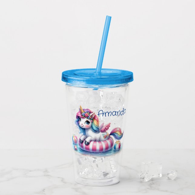 Copo De Acrílico Unicórnio Personalizado  (Gelo traseiro)