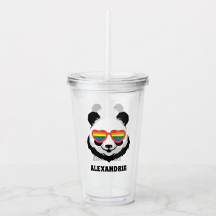 Copo De Acrílico Urso Panda Bonito Arco-íris LGBTQ