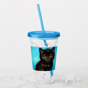 Copo De Acrílico Van Gogh Style Pouting Kitten