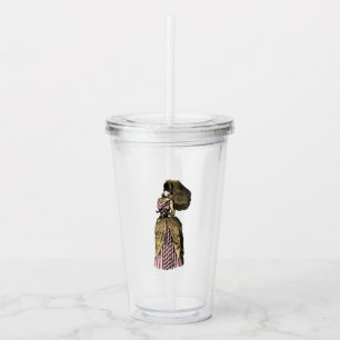 Copo De Acrílico Vapor rosa e Dourado