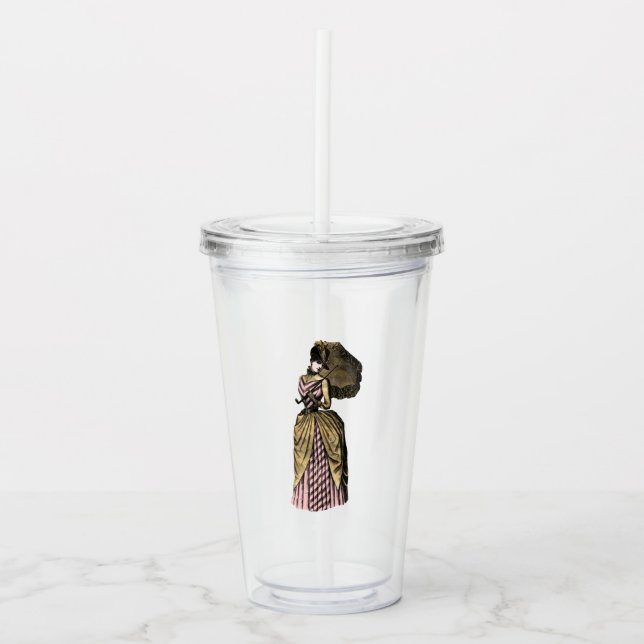 Copo De Acrílico Vapor rosa e Dourado (Frente)