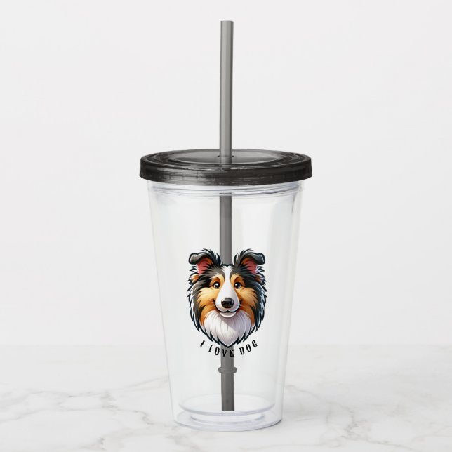 Copo De Acrílico Vaso Acrílico acrylic glass with pet design (Frente)