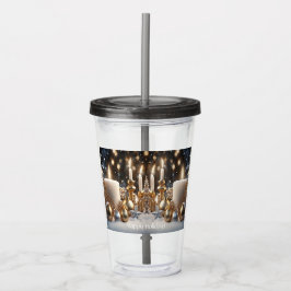 Copo De Acrílico Velas de Feriado - Tumbler acrílico