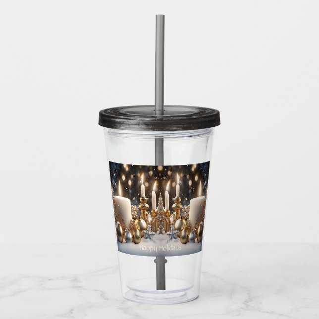 Copo De Acrílico Velas de Feriado - Tumbler acrílico (Frente)