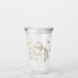 Copo De Acrílico Vista de Férias Douradas