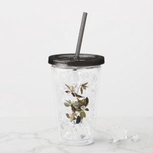 Copo De Acrílico Warbling Flycatcher Kingbird Vintage Audubon art