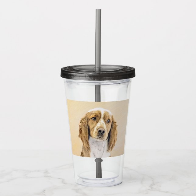 Copo De Acrílico Welsh Springer Spaniel Painting - Arte Original De (Frente)