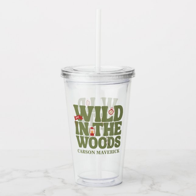 Copo De Acrílico Wild In The Woods Kids Birthday (Frente)