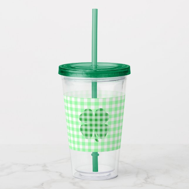 Copo De Acrílico Xadrez Shamrock (Frente)