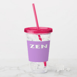 Copo De Acrílico Zen White Lilac fuchsia acrílica