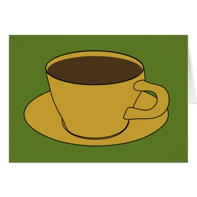 Copo de café - cartão retro do cumprimento/nota (Frente Horizontal)