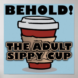 Copo de Café para Adultos Sinal de Poster Divertid