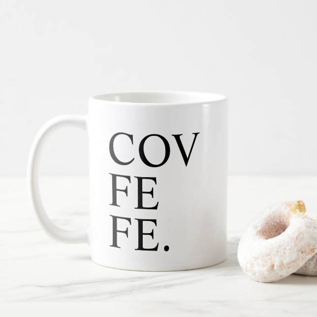 Copo de chá engraçado da caneca de café de Covfefe (Com Donut)