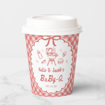 Copo de Papel Churrasco Gingham Vermelho Baby Show