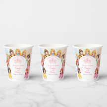Copo de Papel de Aniversário de Menina Princesa Pe