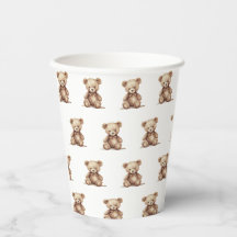 Copo de Papel de Churrasco de Urso de Pelúcia Neut