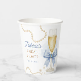 Copo de papel para chá de noiva Pérolas & Prosecco