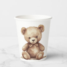 Copo de Papel Personalizado de Urso de Pelúcia par