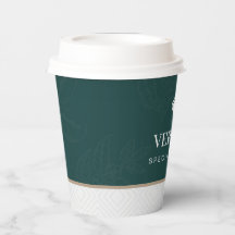 Copo de Papel Verde Esmeralda Fundo para Cafeteria