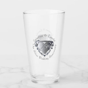 Copo De Pint 10º,20, 25 de aniversário de casamento 3D Cardí
