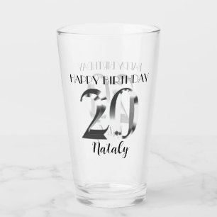 Copo De Pint 20 de aniversário metálico de prata