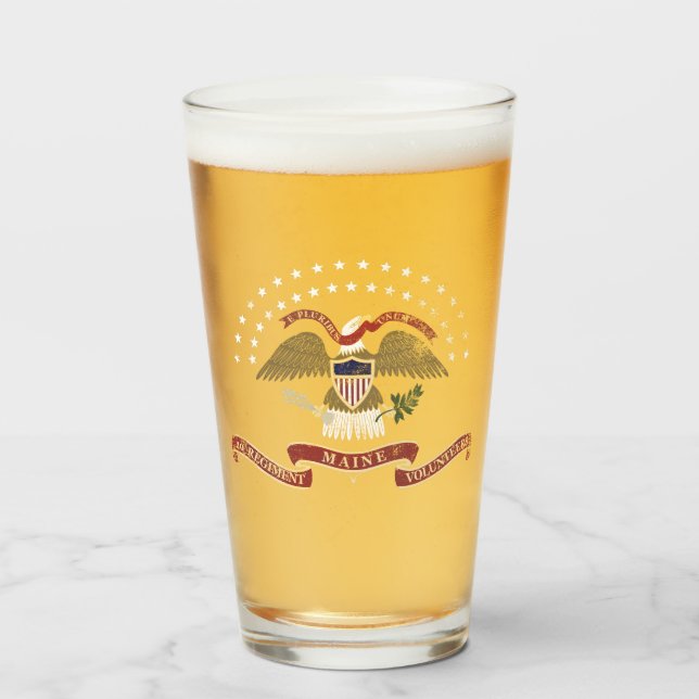 Copo De Pint 20o Emblema de Maine - afligido (Frente (Preenchido))