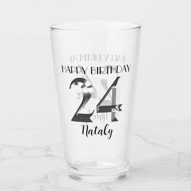Copo De Pint 24 anos de prata metálico (Frente)