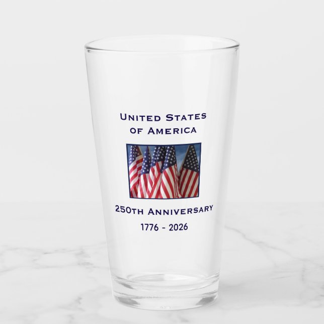 Copo De Pint 250th Anniversary USA Patriotic American Flag Pint (Frente)