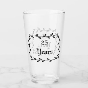 Copo De Pint 25 Aniversário com Folhas