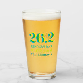 Copo De Pint 26.2 Maratona à distância de corrida verde