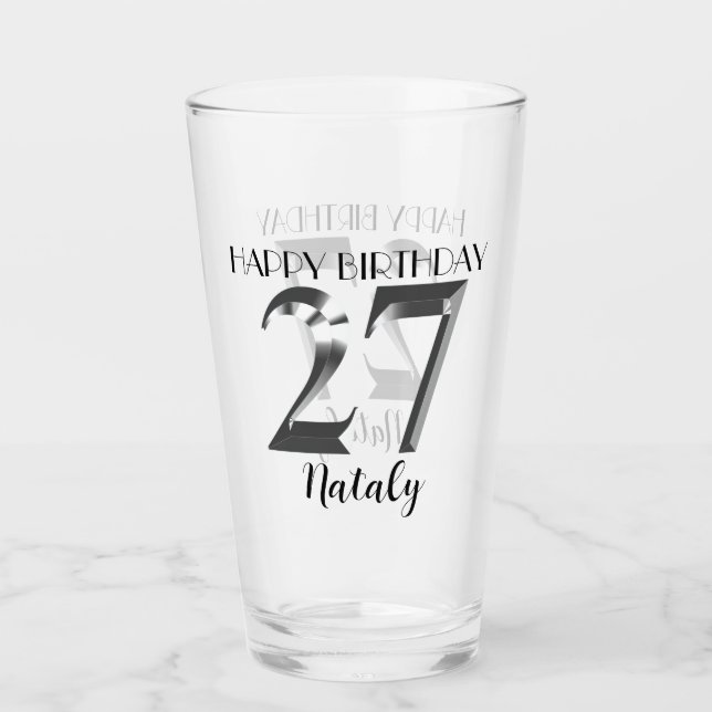 Copo De Pint 27 anos de prata metálico (Frente)