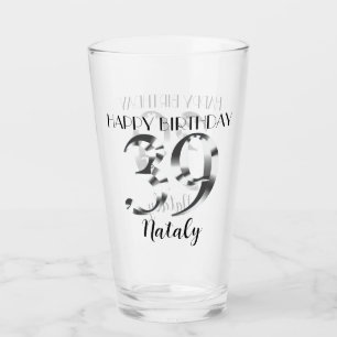 Copo De Pint 39º aniversário de prata metálica