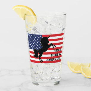 Copo De Pint 4º de julho Patriótico Americano Unicórnio EUA
