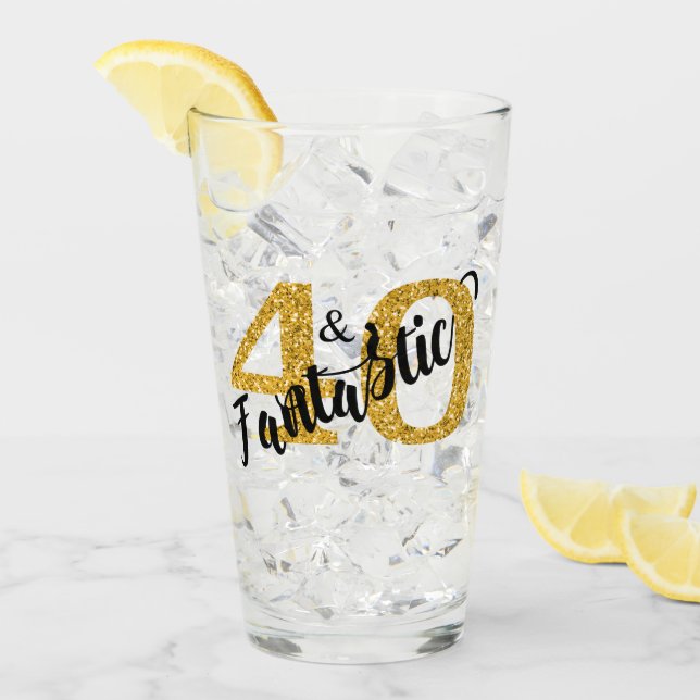 Copo De Pint 40 Anos e Fantásticos Aniversário de 40 anos (Gelo frontal)