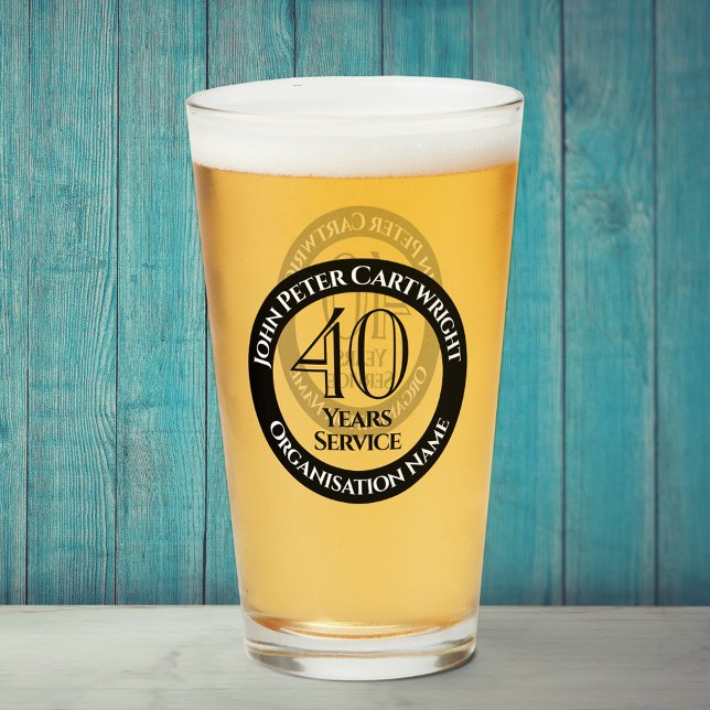 Copo De Pint 40 Years Long Service Celebration Glass (Criador carregado)