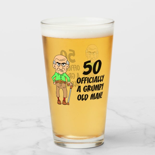 Copo De Pint 50.o aniversário Oficialmente inchado Velho (Frente (Preenchido))