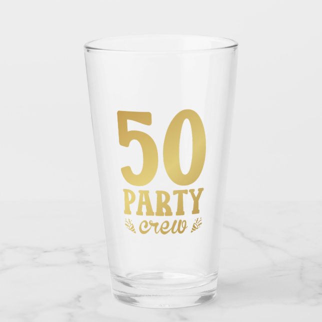 Copo De Pint 50 Tripulações 50º Bebendo de Aniversário (Frente)
