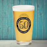 Copo De Pint 50th Birthday Celebration<br><div class="desc">50th Birthday Celebration beer glass or drinks glass with the name and birthday.</div>