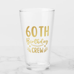 Copo De Pint 60.º Aniversário Tripulação 60 Festa Vidro do Bebe