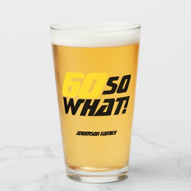 Copo De Pint 60, Que Inspiração Engraçada Citação 60º Aniversár (Frente (Preenchido))