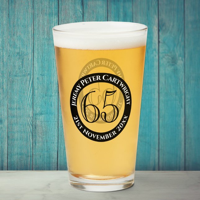 Copo De Pint 65.o Vidro de Celebração de Aniversário (Criador carregado)