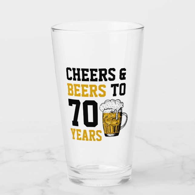 Copo De Pint 70 Aniversário Saúde e Cerveja aos 70 anos (Frente)