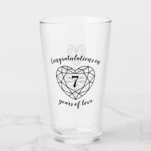 Copo De Pint 7 aniversário de 7 anos de amor personalizado de