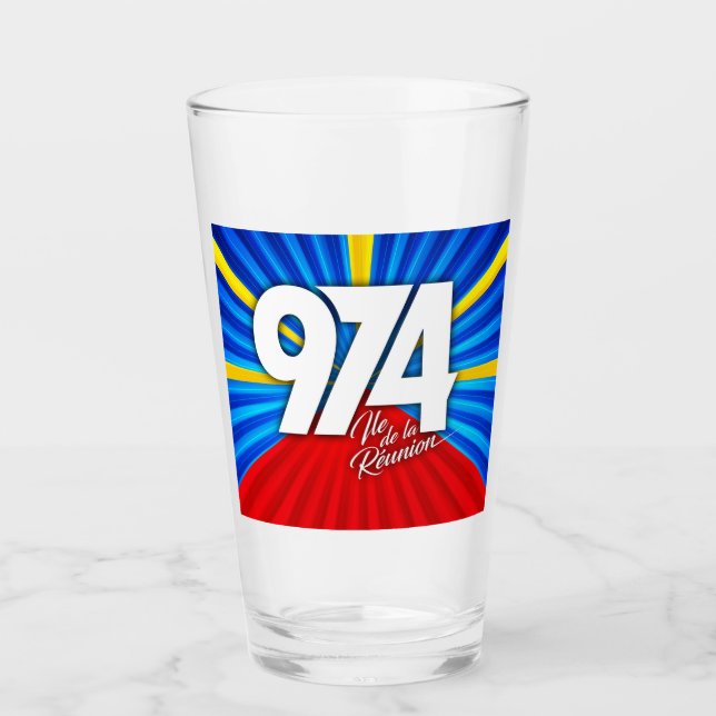 Copo De Pint 974 Ile de la Réunion - Drapeau réunionnais (Frente)