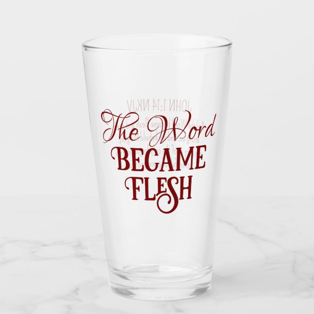 Copo De Pint A Bíblia Verse Gospel de John Christian Red (Frente)