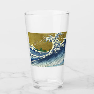 Copo De Pint A Grande Onda (Arte Japonesa Azul e Dourada, Hokus