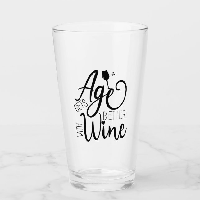 Copo De Pint A idade melhora com o Vinho (Frente)