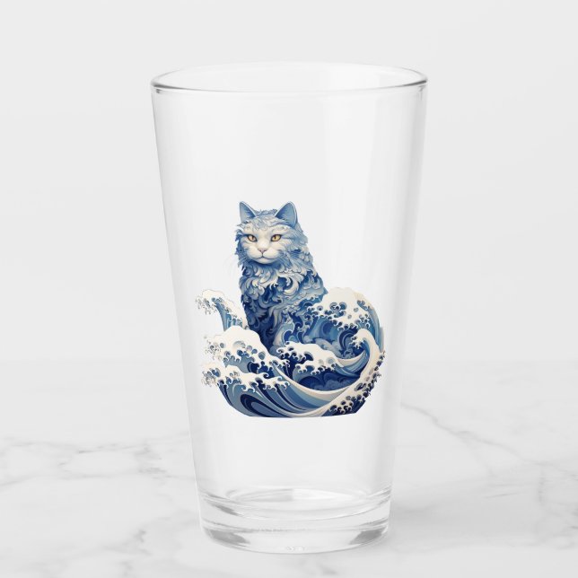 Copo De Pint A Onda De Gato De Kanagawa (Frente)