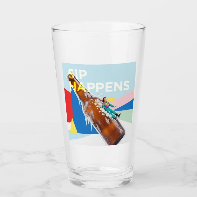 Copo De Pint A playful “Sip Happens” drink glass (Frente)
